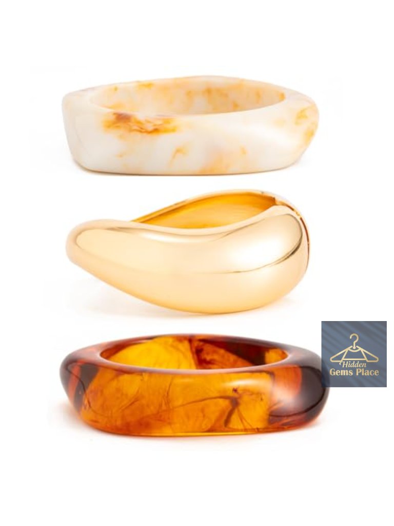 Chunky Acrylic Resin Bangle Bracelet For Women Trendy Statement Cuff